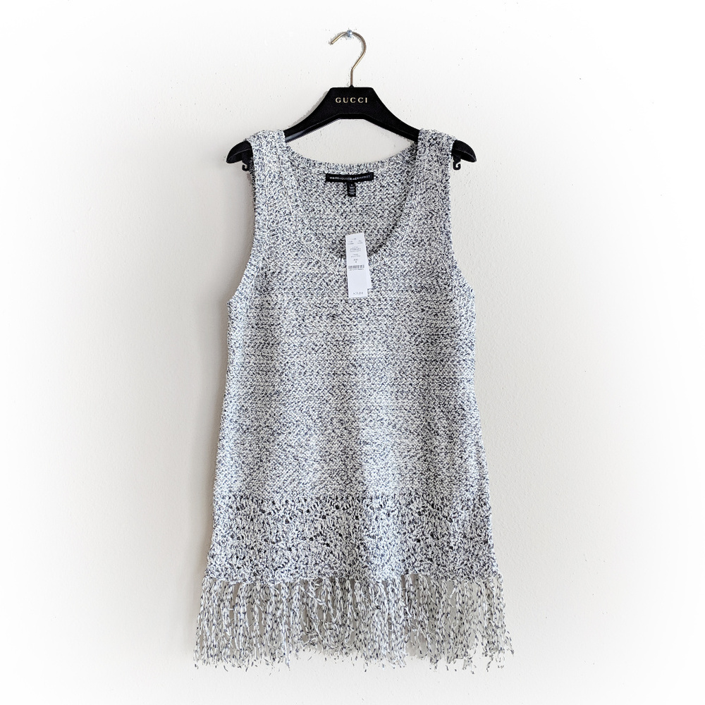 WHBM MARLED FRINGE SLEEVELESS SWEATER - Picture 2 of 8
